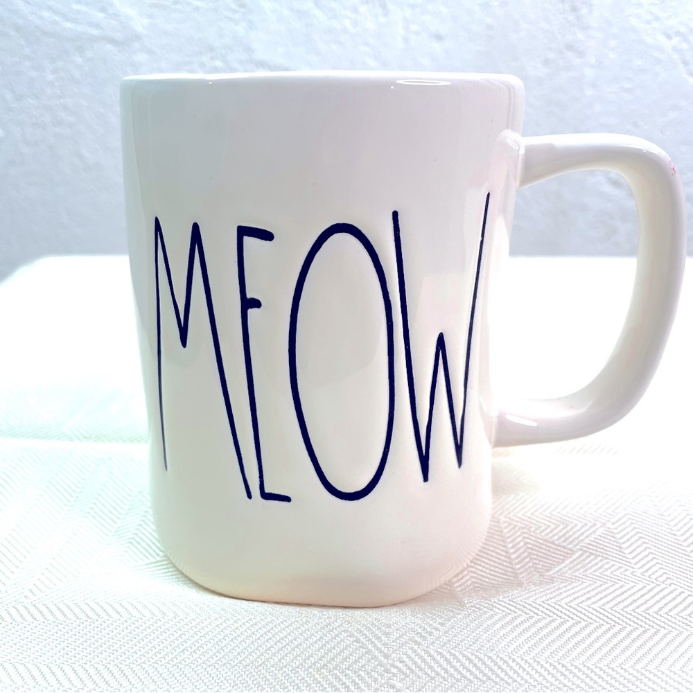Rae Dunn Artisan Collection by Magenta, MEOW Coffee Mug - Gray and White